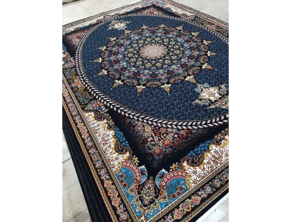 فرش700 شانه طرح شبستان زمینه سرمه ای